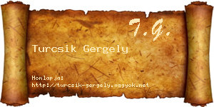 Turcsik Gergely névjegykártya